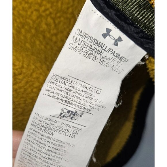 Under Armour Storm Mens Size Small Yellow Green Pockets Full Zip Sherpa Lined - Picture 12 of 13